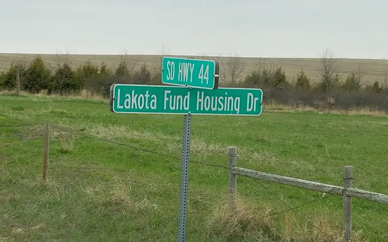 Lakota Fund Housing Drive street sign