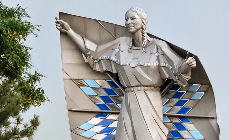 Tall Native American statue